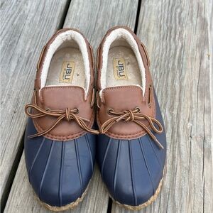 JBU ladies Brown and Navy Rain Boots
